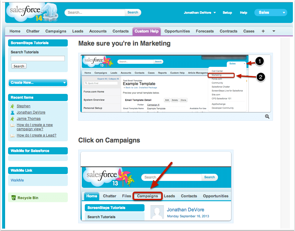 screensteps in salesforce