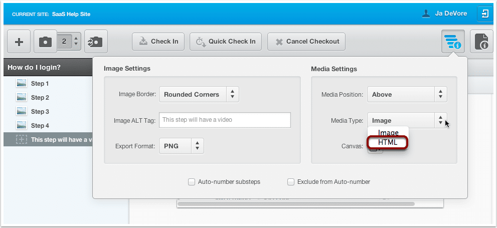 embedding a video in screensteps